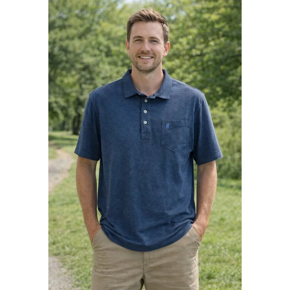 Johnnie-O Hangin Out Blue Short Sleeve Polo Shirt Mens Size XL